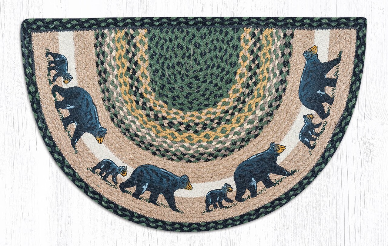 Earth Rugs SCP-116 Mama and Baby Bear Printed Slice 18" x 29"